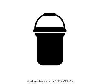 Best bucket icon. Simple flat logo of bucket isolated on white background. Vector illustration. - Vector 