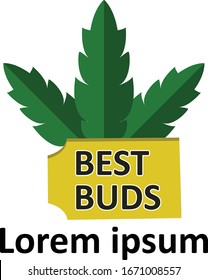 Mejor diseño de vectores con logotipo de cannabis de color negro