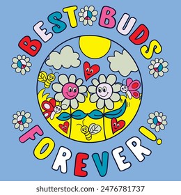 BEST BUDS FOREVER VECTOR DESIGN