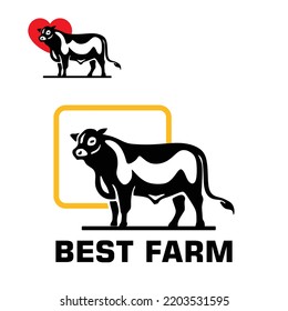 BEST BULL LOGO, silhouette of great cattle stnding vector illustrations