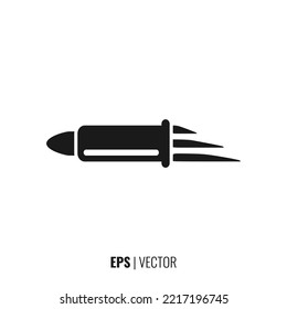 El mejor vector de icono Bullet Projectile, plantilla de símbolo de ilustración en estilo de moda. Perfecto para su material de diseño.
