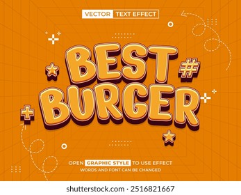 best burger editable text, font effect, 3d text for title