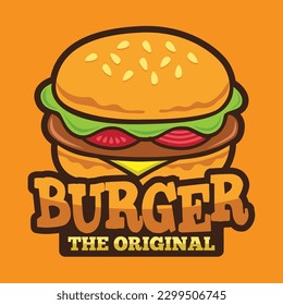 The Best Burger Logo Vector Design in Cartoon Color