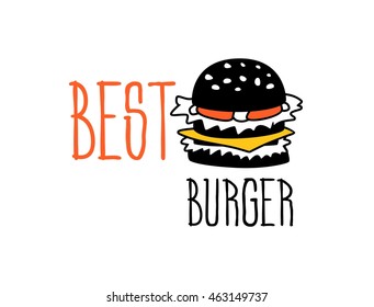the best burger simple graphical logotype