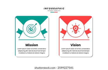 Best Business Infographic Design Template with Two Steps Mission and Vision