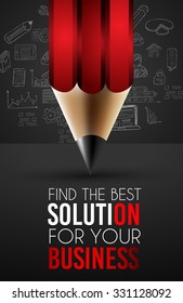 Best Business Solution Infographic Layout Template for data and information analysis with a number of solutions available. Ideal for product presentation, item ranking, ideas evaluation and so on.