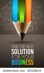 Best Business Solution Infographic Layout Template for data and information analysis with a number of solutions available. Ideal for product presentation, item ranking, ideas evaluation and so on.