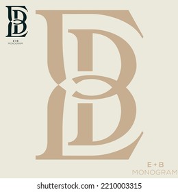 THE BEST BUSINESS UNIQUE E B  MONOGRAM LETTER  LOGO DESIGN IMAGE VECTOR 