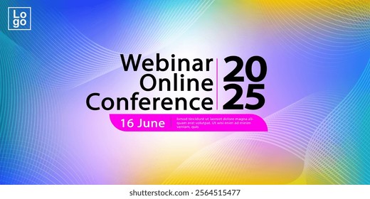 Best business yearly conference digital webinar banner template design, online meeting banner design. Web media event. Dynamic Background. Online Courses. Event Announcement. lecture promotion. vector