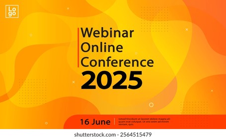 Best business yearly conference digital webinar banner template design, online meeting banner design. Web media event. Dynamic Background. Online Courses. Event Announcement. lecture promotion. vector