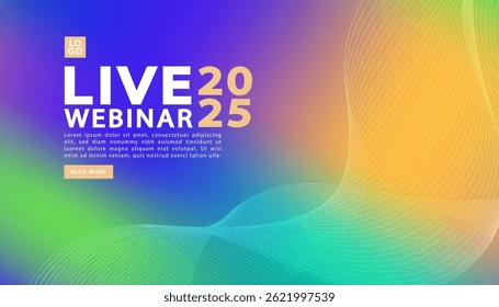 Best business yearly conference digital webinar banner template design, online meeting banner design. Web media event. Dynamic Background. Online Courses. Event Announcement. lecture promotion. vector