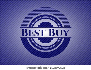 Best Buy badge with denim texture