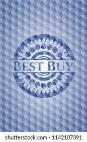 Best Buy blue hexagon badge.