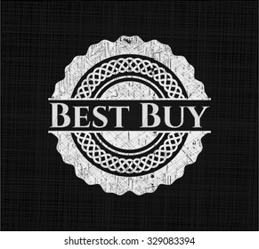 Best Buy chalk emblem written on a blackboard
