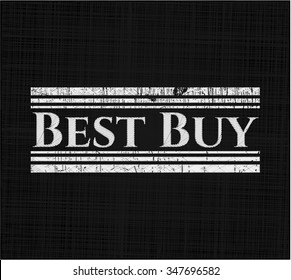 Best Buy chalkboard emblem on black board