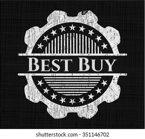 Best Buy chalkboard emblem written on a blackboard