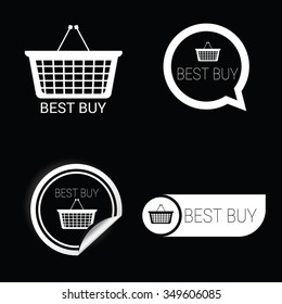 best buy icon white vector on black background