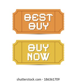 Best Buy, Buy Now Vector Tickets Illustration 