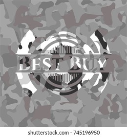 Best Buy on grey camouflage texture