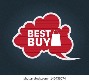best buy over cloud background vector illustration