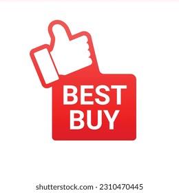 Best buy red banner design for marking the product with the best price. Vector illustration.
