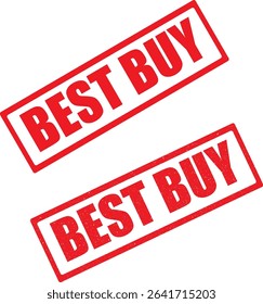 Best Buy Red Rubber Stamp Label Isolated on White Background