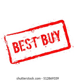 Best Buy red rubber stamp isolated on white background. Grunge rectangular seal with text, ink texture and splatter and blots, vector illustration.