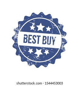 Best Buy Stamp Template Solid Color with Grunge Effect