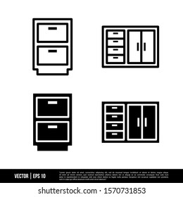 The best Cabinet icons vector collection, illustration logo template in trendy style. Suitable for many purposes.
