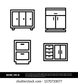 The best Cabinet icons vector collection, illustration logo template in trendy style. Suitable for many purposes.
