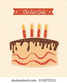 the best cake design over dotted background vector illustration