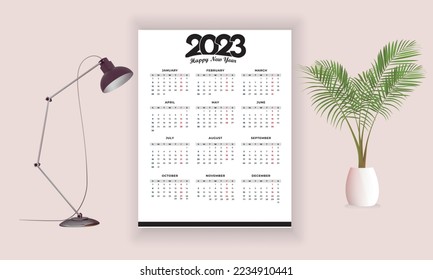 Mejor diseño de calenderer, Modelo Niza y plantilla Calendario de fondo, 2023 Diseño de calendario, Diseño de calendario 2023, Plantilla de presentación corporativa moderna 