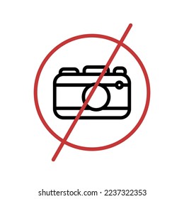 The best camera forbidden sign, vector illustration in trendy style, from new year icons collection, isolated on white background. Editable graphic resources for many purposes.