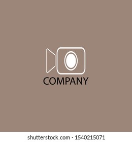 best camera logo design white and black color.