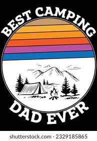 Best camping dad ever vector art design, eps file. design file for t-shirt. SVG, EPS cuttable design file