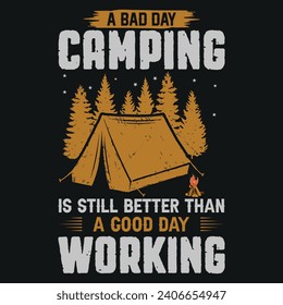 Mejor plantilla de diseño de camping. Un mal acampar es más amargo que un buen día de trabajo.