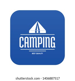 Best camping icon blue vector isolated on white background