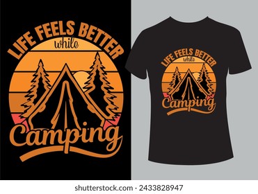 Best camping typography unique custom vintage T-shirt Design