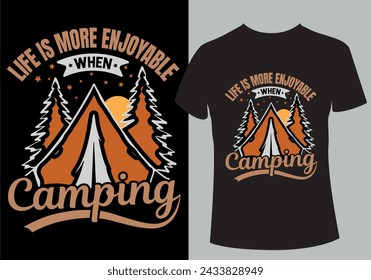 Best camping typography unique custom vintage T-shirt Design