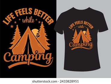 Best camping typography unique custom vintage T-shirt Design