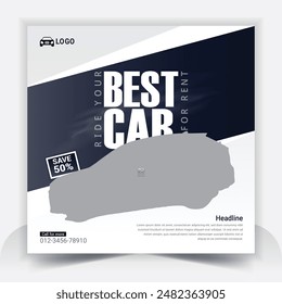 Best car rent social media post template design and sell banner bundle set, business sale promo template design