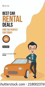 Best car rental deals portrait template design. 