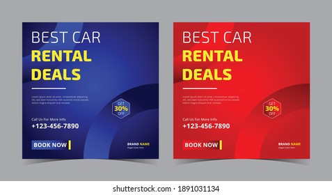 
Best Car Rental Deals social media, car rent social media post and flyer