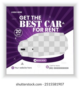 Best car for rental social media post design