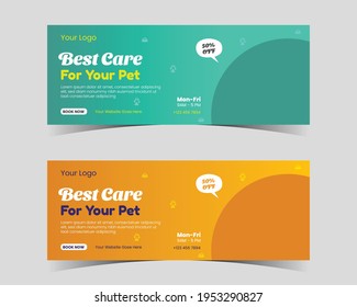 Best care for your pet poster, Pet care social media cover, banner, thumbnail, poster