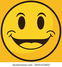 Best cartoon character facial expressions, on yellow background.