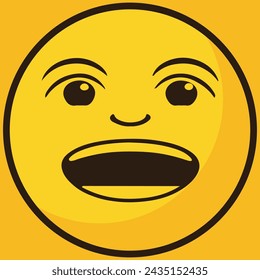Best cartoon character facial expressions, on yellow background.