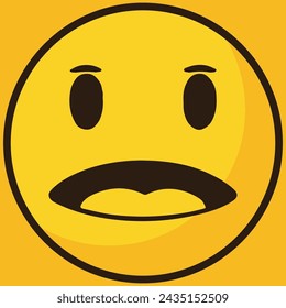 Best cartoon character facial expressions, on yellow background.