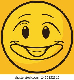 Best cartoon character facial expressions, on yellow background.