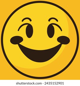 Best cartoon character facial expressions, on yellow background.